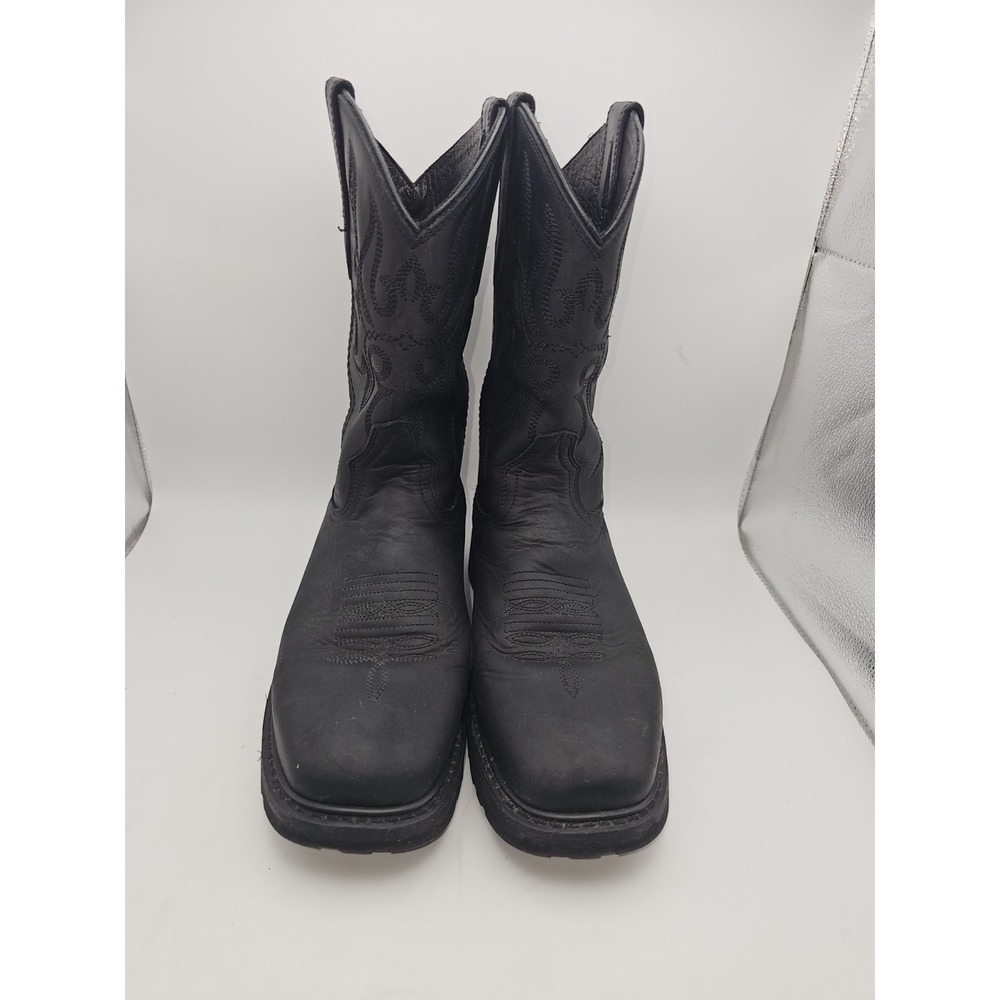Durango Men's Cowboy Western Boot Black Size 8.5 D Men's Black Leather Pull On
